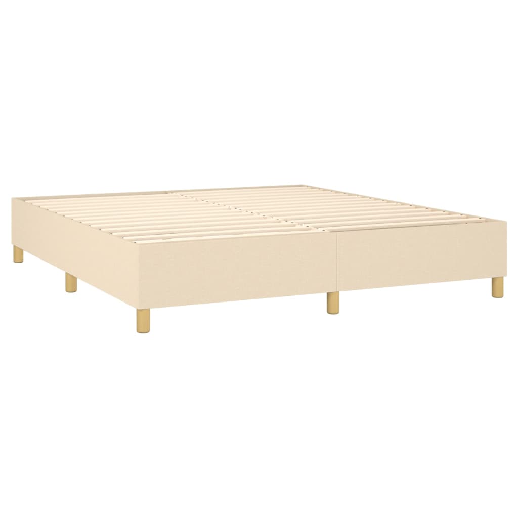 Krevet s oprugama i madracem krem 160x200 cm od tkanine
