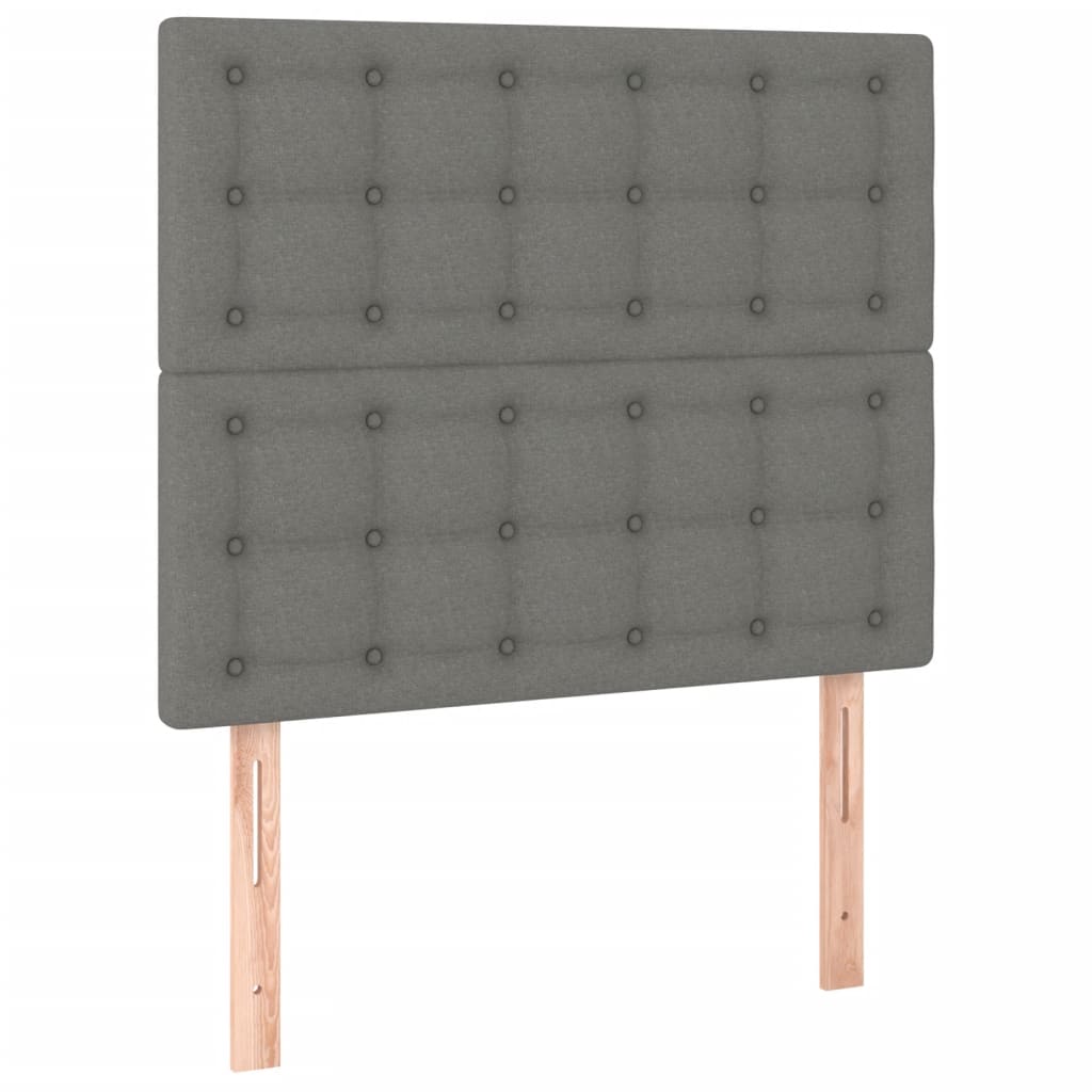 Krevet s oprugama i madracem tamnosivi 90 x 190 cm od tkanine