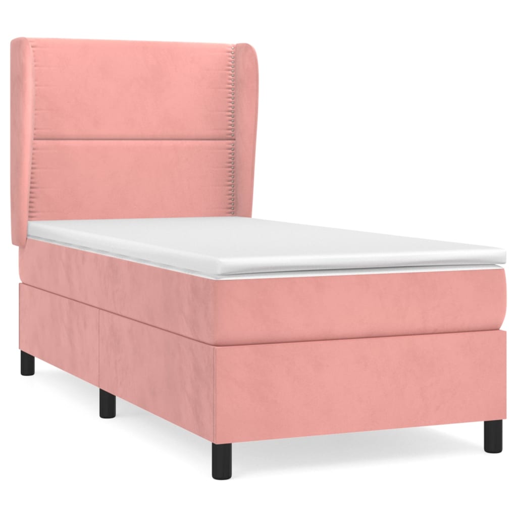 Box spring krevet s madracem ružičasti 80 x 200 cm baršunasti