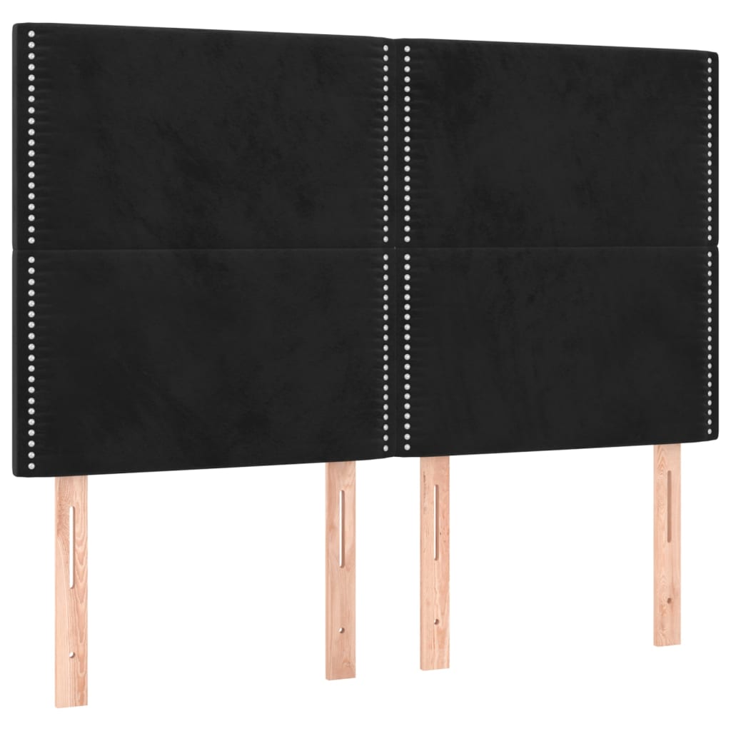 Krevet s oprugama i madracem crni 140x200 cm baršunasti