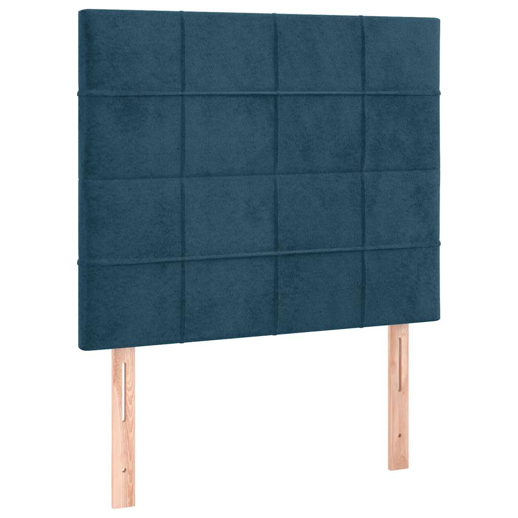 Box spring krevet s madracem tamnoplavi 90x200 cm baršunasti