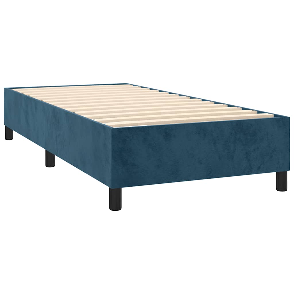 Box spring krevet s madracem tamnoplavi 100x200 cm baršunasti