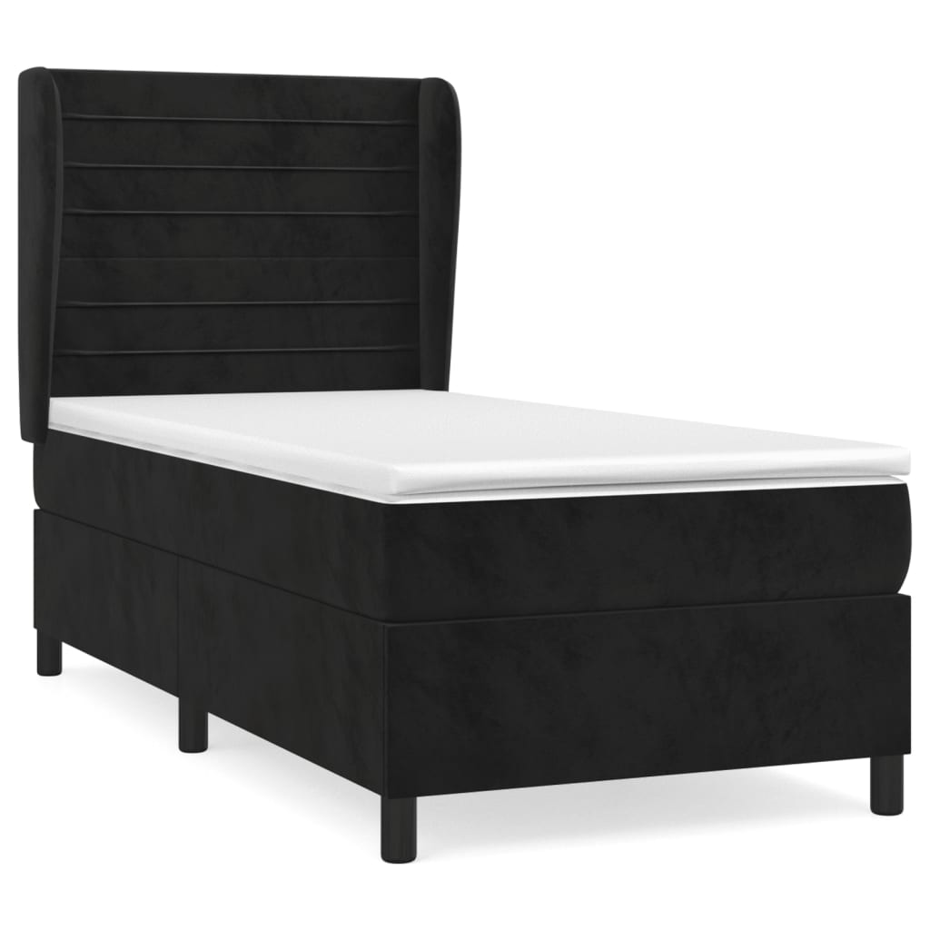 Box spring krevet s madracem crni 90x190 cm baršunasti