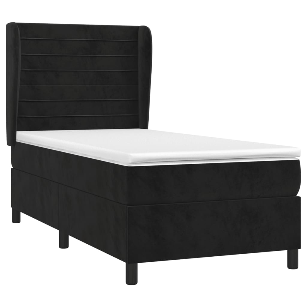 Box spring krevet s madracem crni 90x190 cm baršunasti