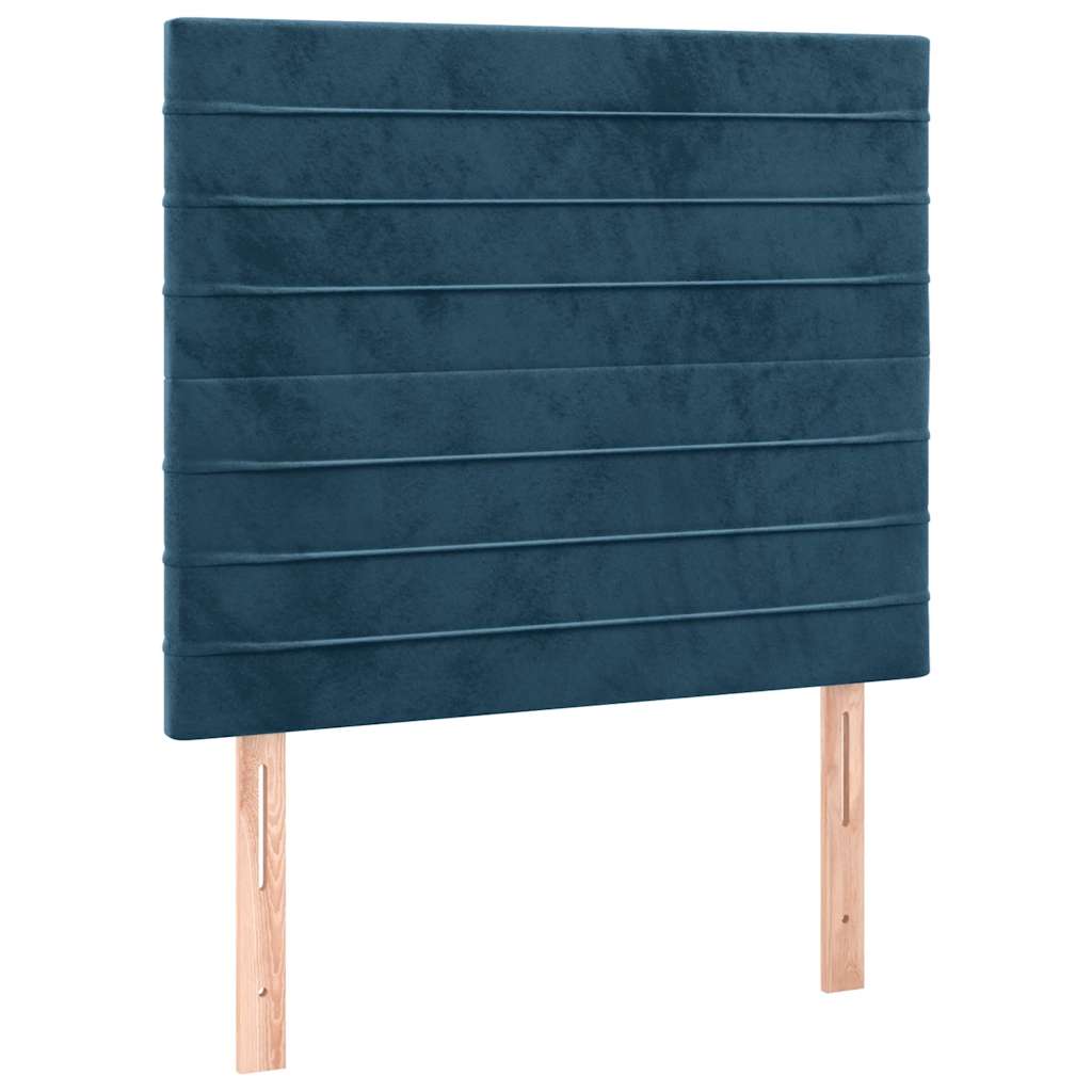 Box spring krevet s madracem tamnoplavi 90x200 cm baršunasti