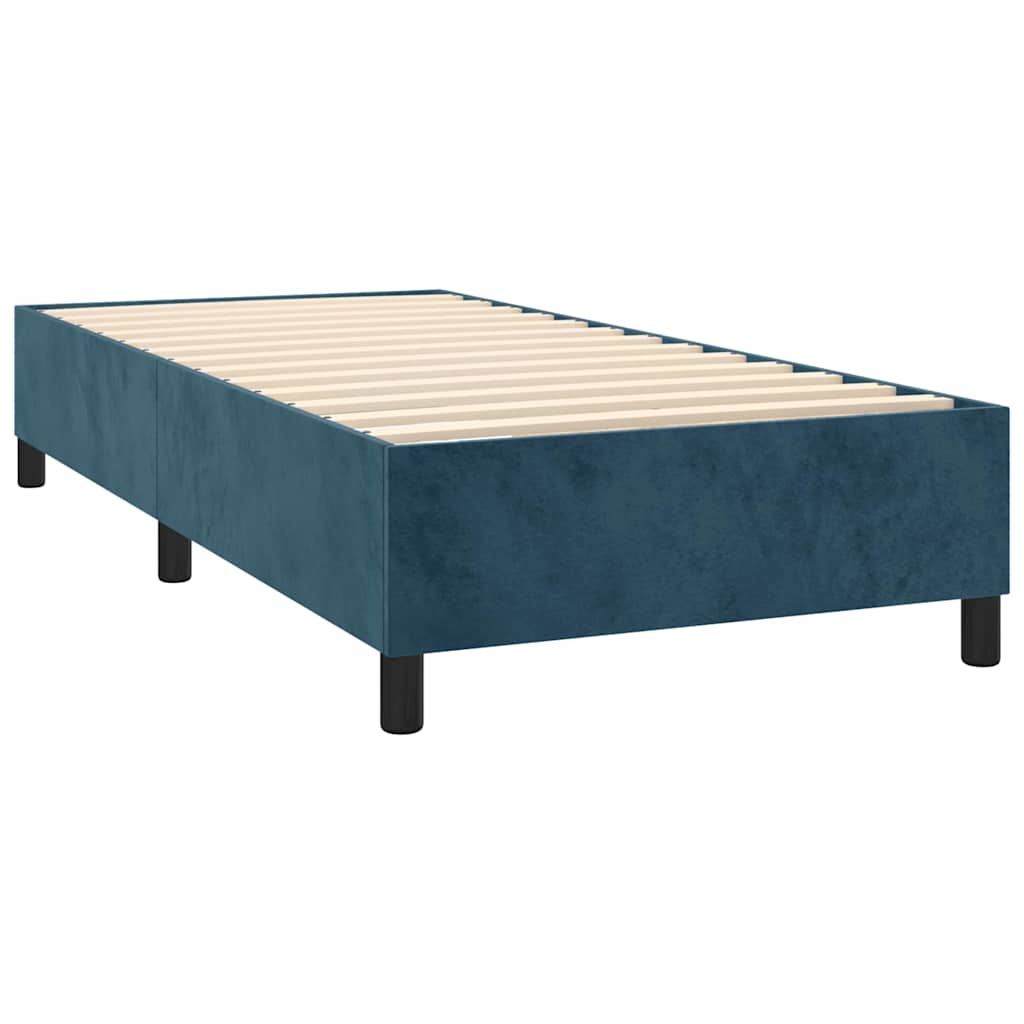 Box spring krevet s madracem tamnoplavi 100x200 cm baršunasti