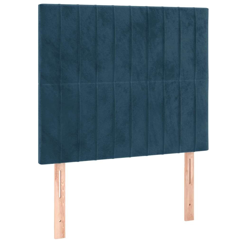 Box spring krevet s madracem tamnoplavi 80 x 200 cm baršunasti