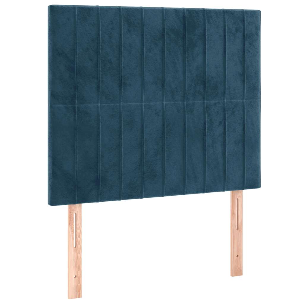 Box spring krevet s madracem tamnoplavi 90x190 cm baršunasti