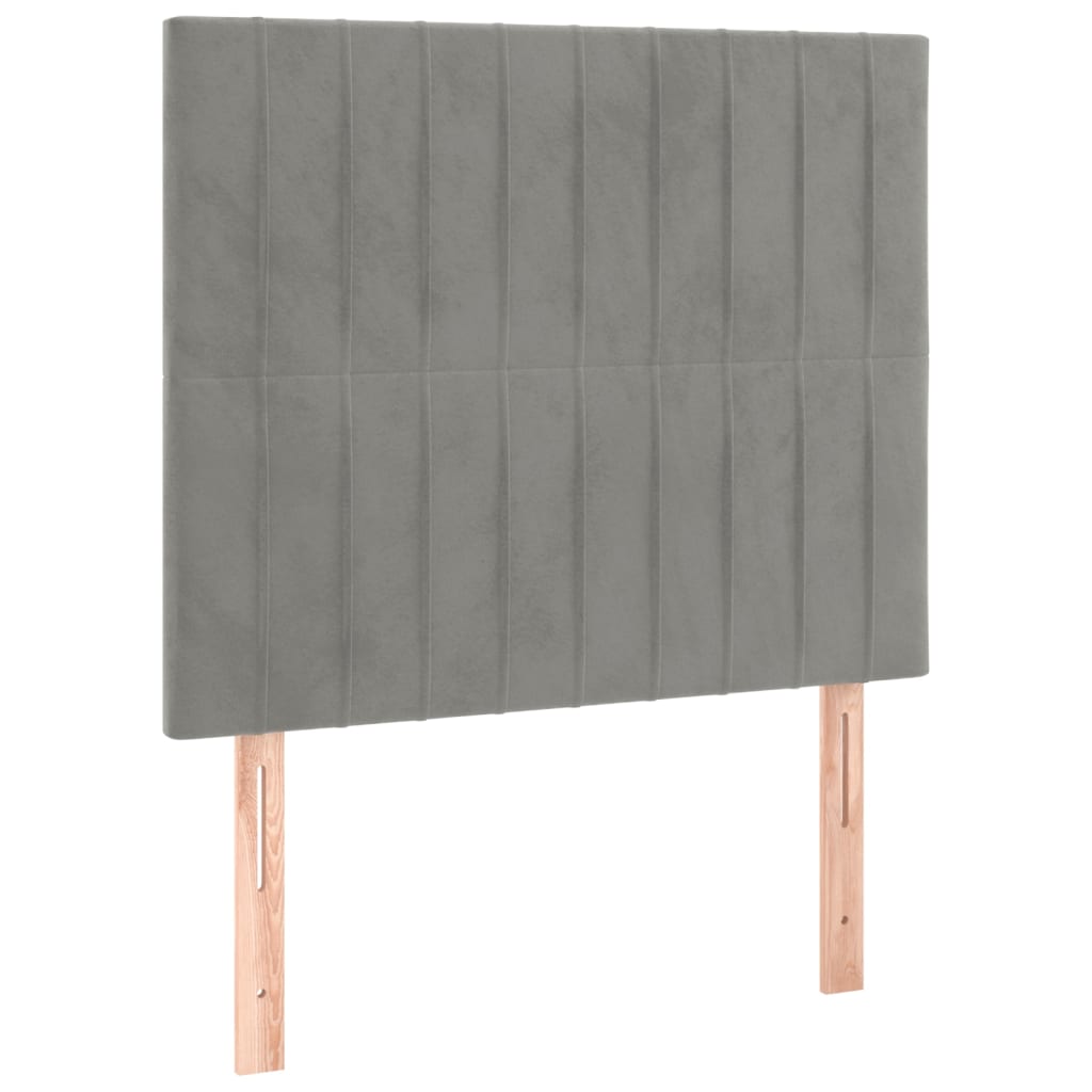 Box spring krevet s madracem svjetlosivi 100x200 cm baršunasti