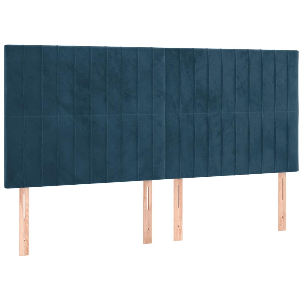 Krevet s oprugama i madracem tamnoplavi 180x200 cm baršunasti