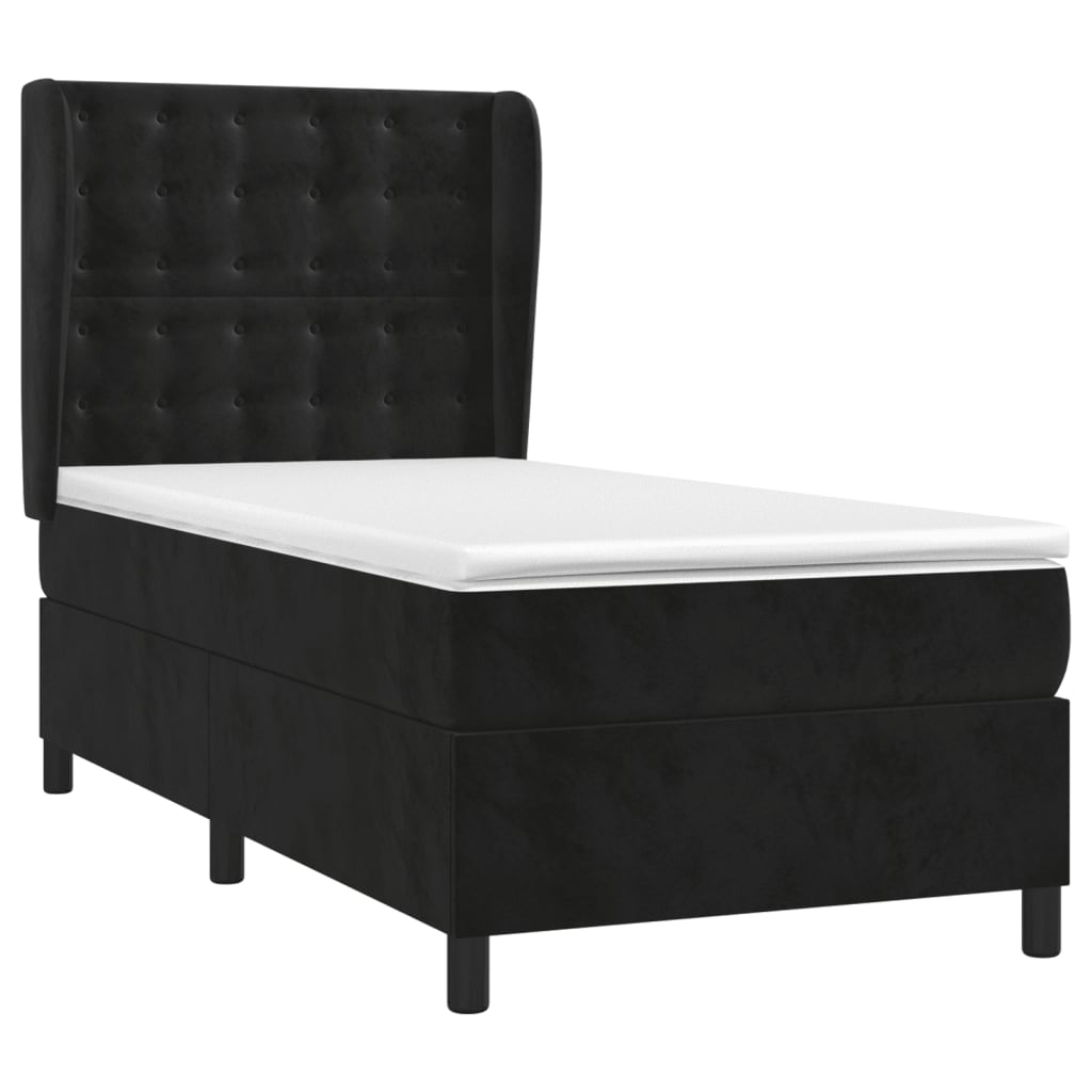 Box spring krevet s madracem crni 100x200 cm baršunasti