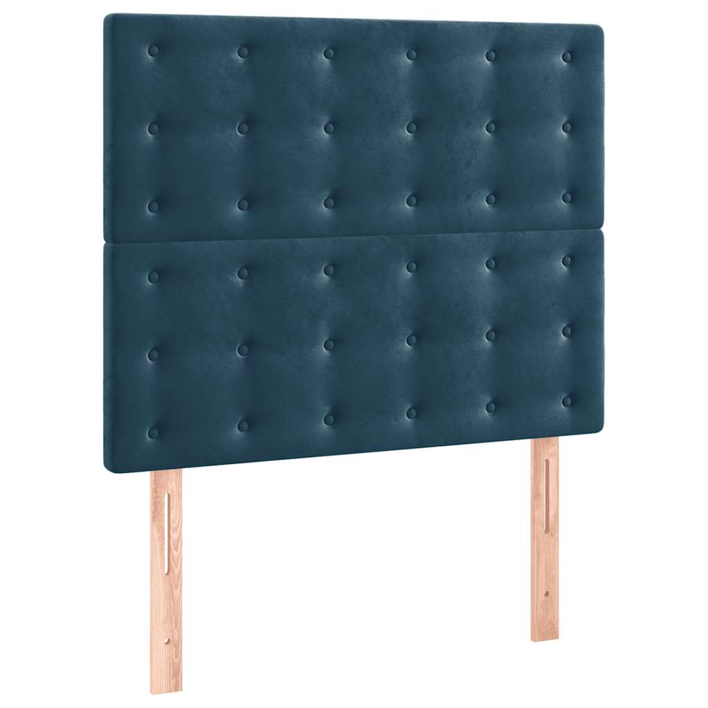Box spring krevet s madracem tamnoplavi 100x200 cm baršunasti