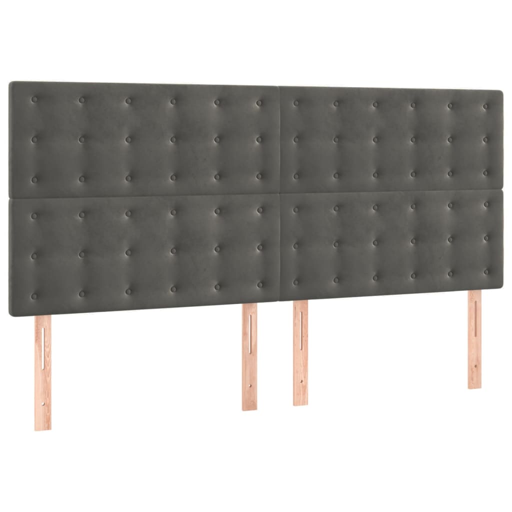 Krevet s oprugama i madracem tamnosivi 180x200 cm baršunasti