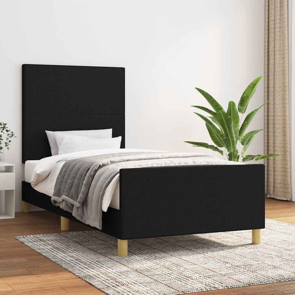 Okvir za krevet bez madraca crni 90x200cm od tkanine