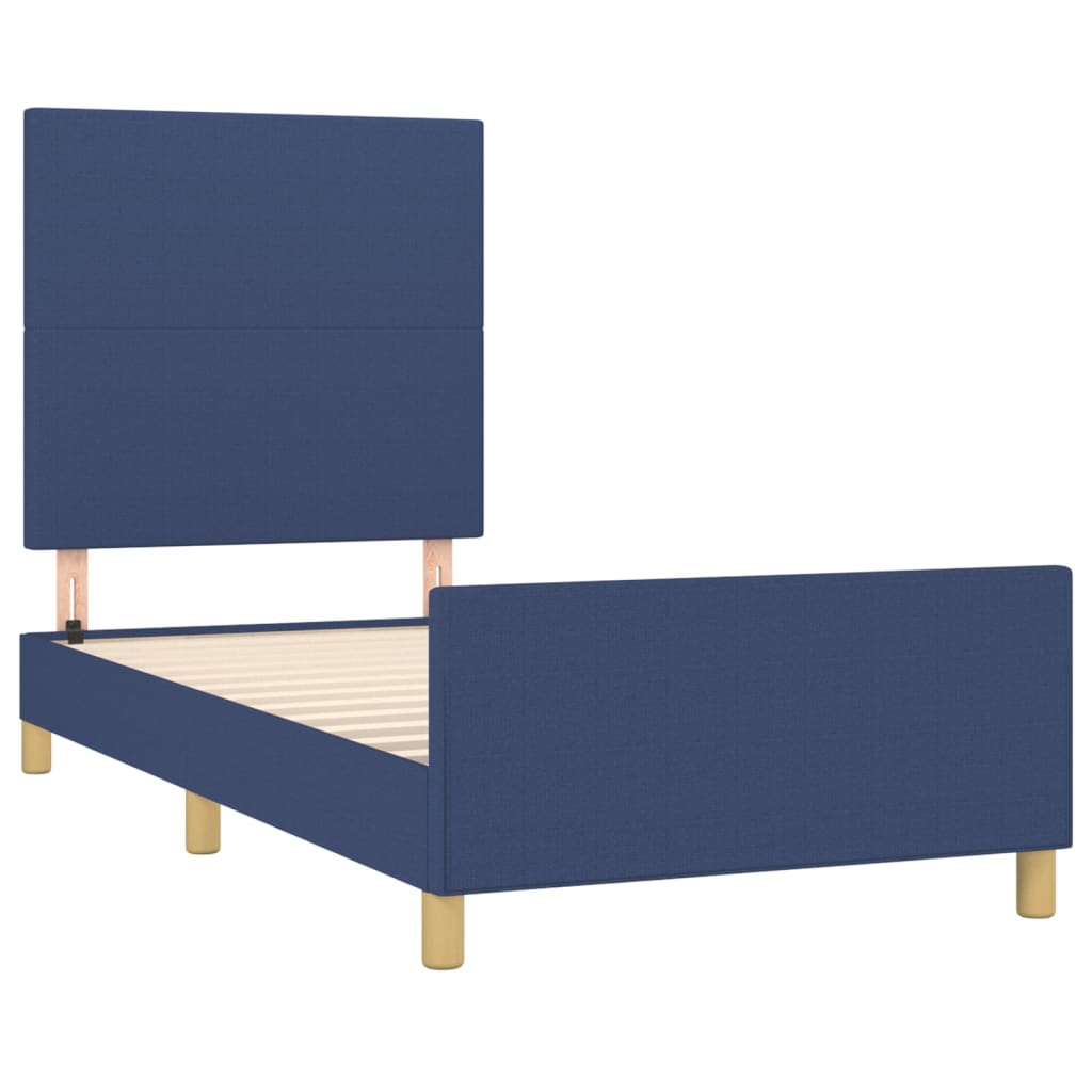 Okvir za krevet bez madraca plava 90x200cm od tkanine