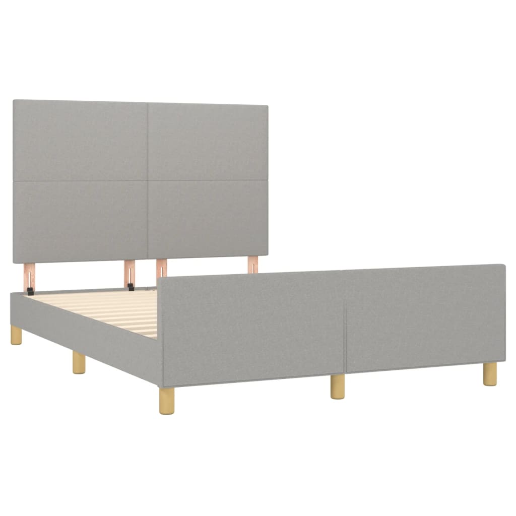 Okvir za krevet bez madraca svjetlosivi 140 x 190 cm od tkanine
