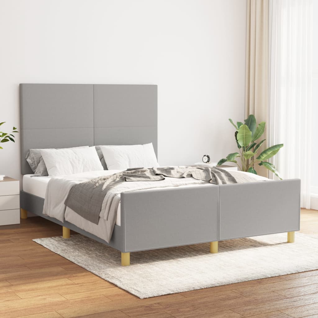 Okvir za krevet bez madraca svjetlosivi 140x200 cm od tkanine