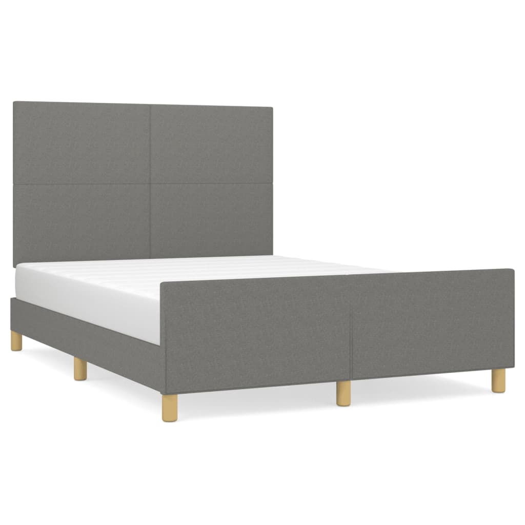 Okvir kreveta bez madraca tamnosivi 140 x 200 cm od tkanine