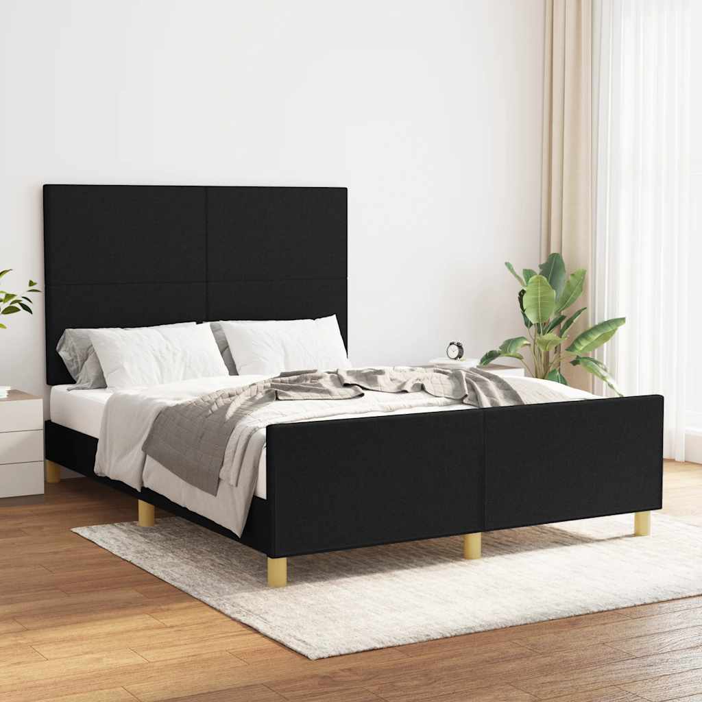 Okvir za krevet bez madraca crni 140x200 cm od tkanine