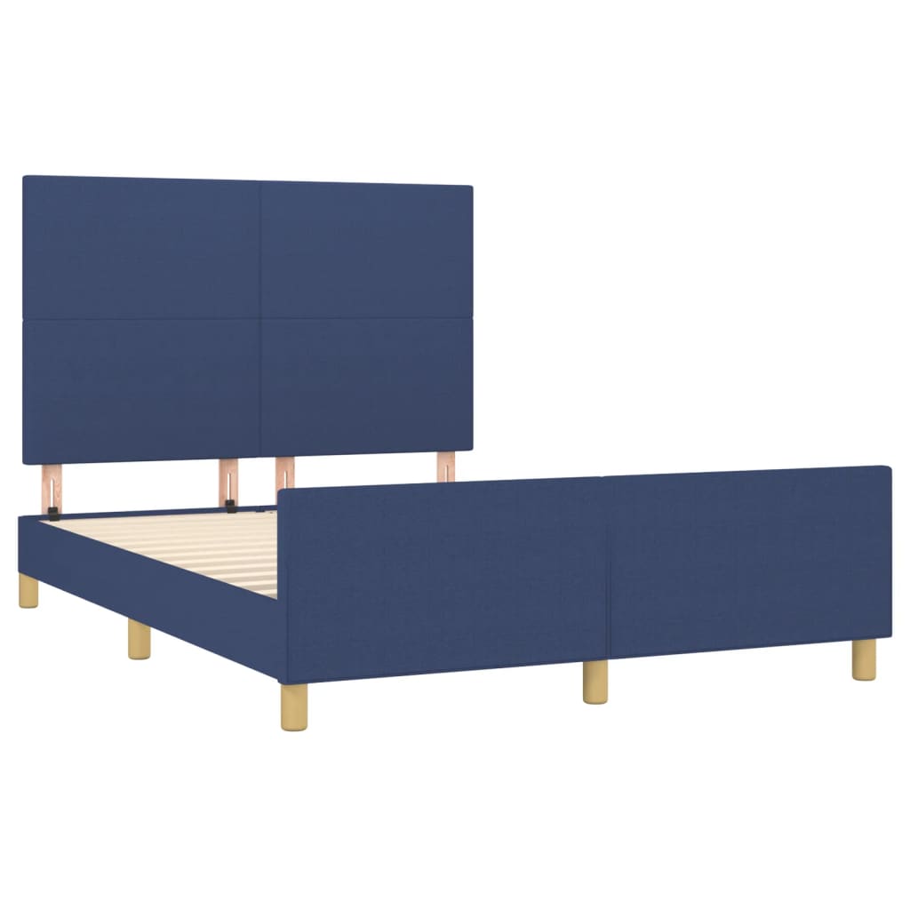 Okvir za krevet bez madraca plavi 140 x 200 cm od tkanine