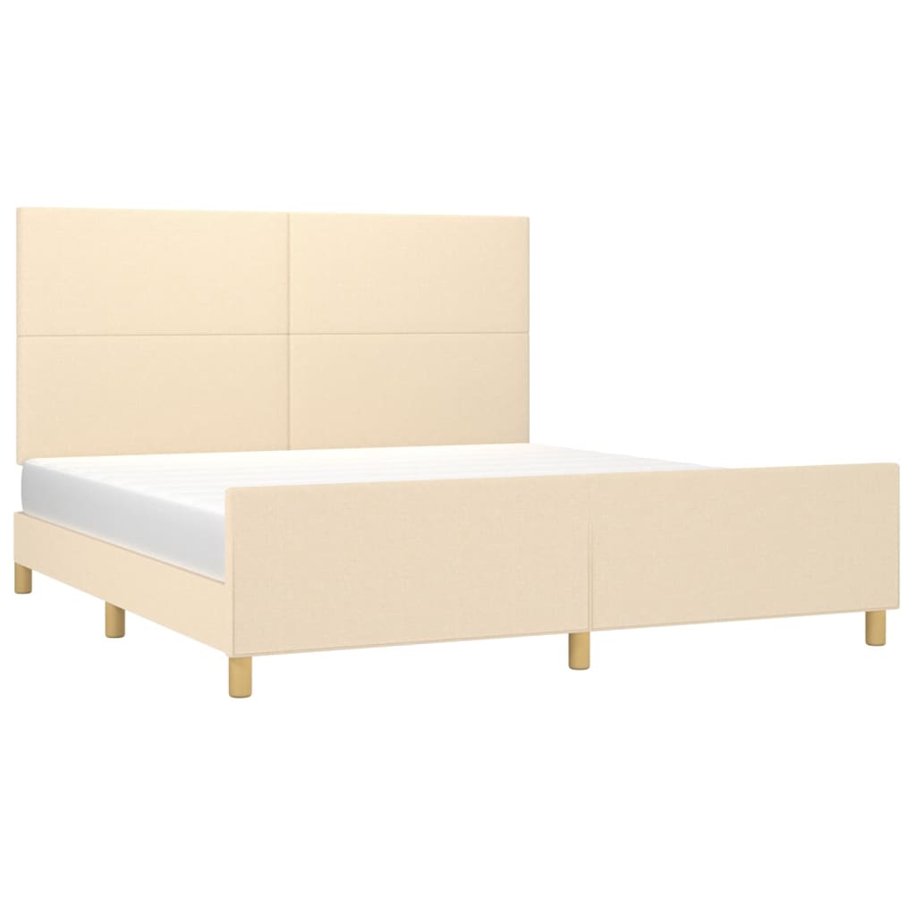 Okvir za krevet bez madraca krem 160x200 cm od tkanine