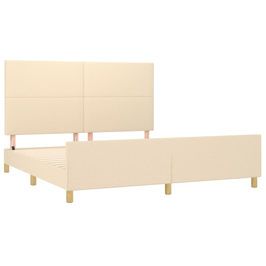Okvir za krevet bez madraca krem 160x200 cm od tkanine