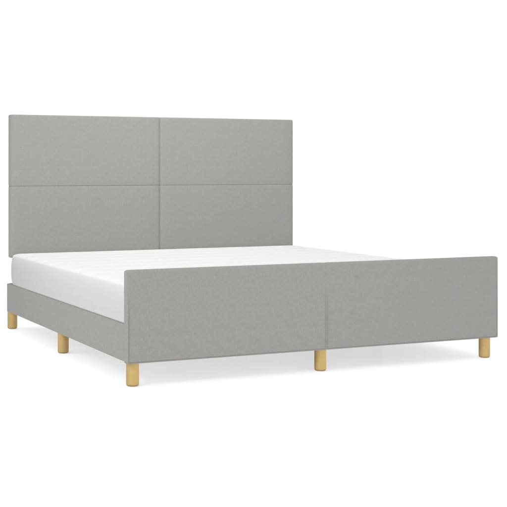 Okvir kreveta bez madraca svjetlosivi 180x200 cm od tkanine