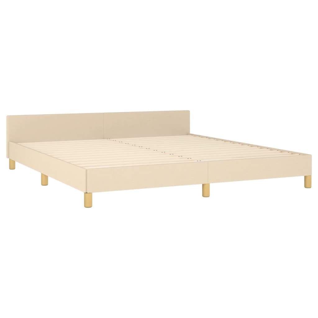 Okvir za krevet bez madraca krem 180 x 200 cm od tkanine