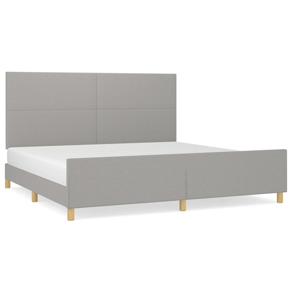 Okvir za krevet bez madraca svjetlosivi 200 x 200 cm od tkanine