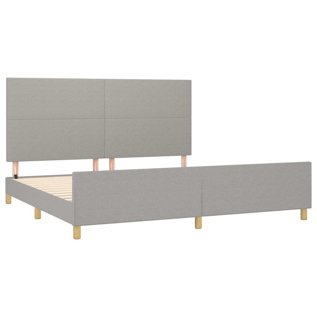 Okvir za krevet bez madraca svjetlosivi 200 x 200 cm od tkanine