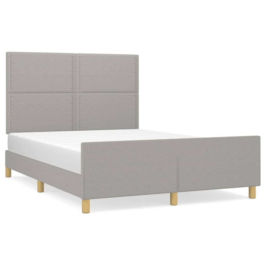 Okvir za krevet bez madraca svjetlosivi 140 x 190 cm od tkanine