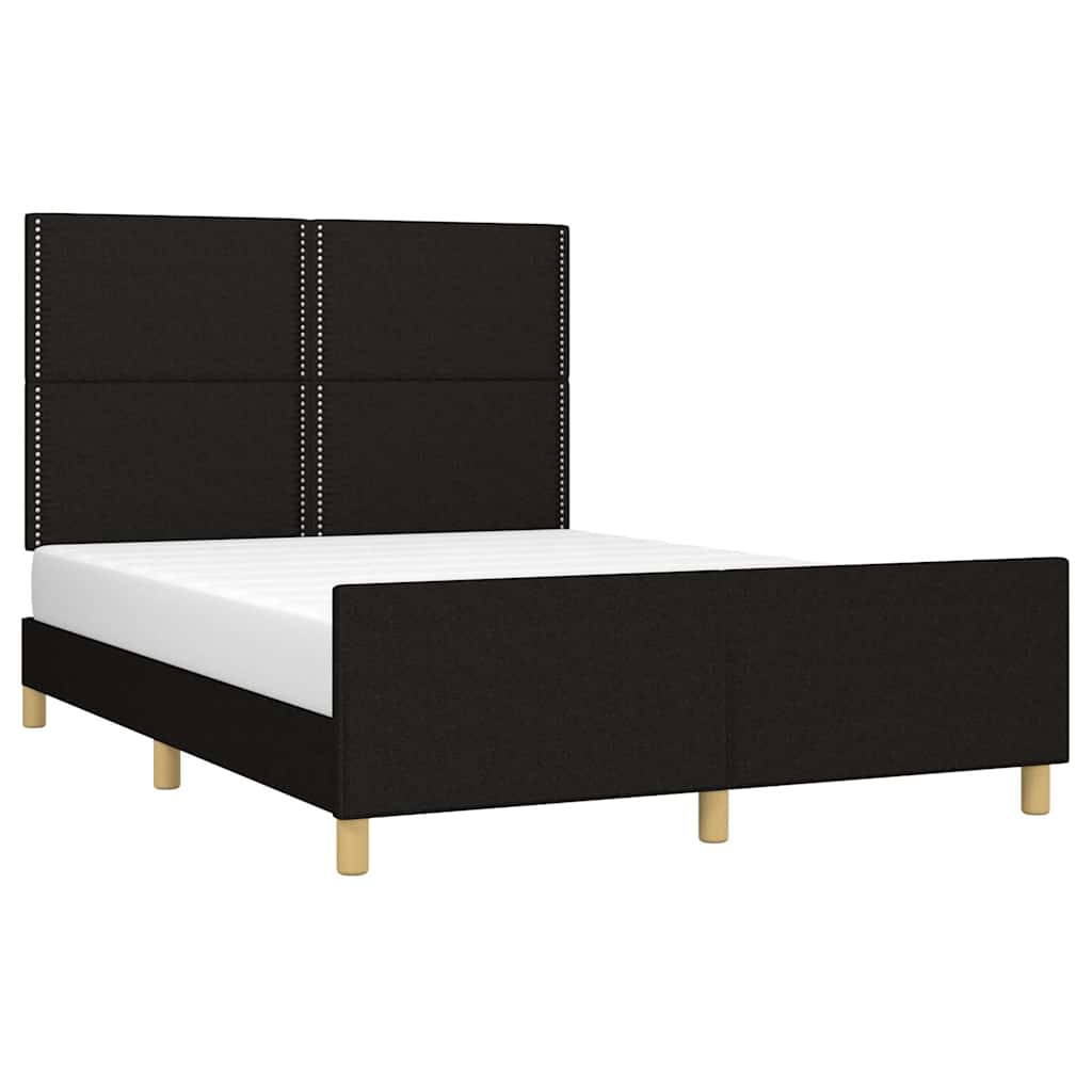 Okvir za krevet bez madraca crni 140 x 190 cm od tkanine