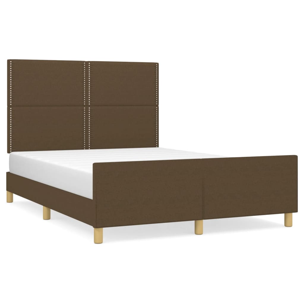 Okvir za krevet bez madraca tamnosmeđi 140 x 190 cm od tkanine