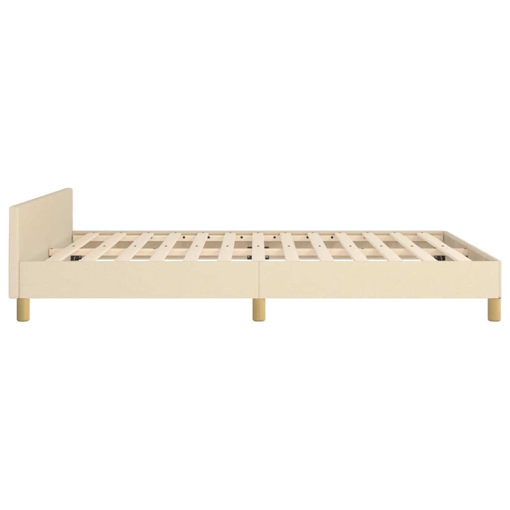 Okvir za krevet bez madraca krem 140 x 190 cm od tkanine