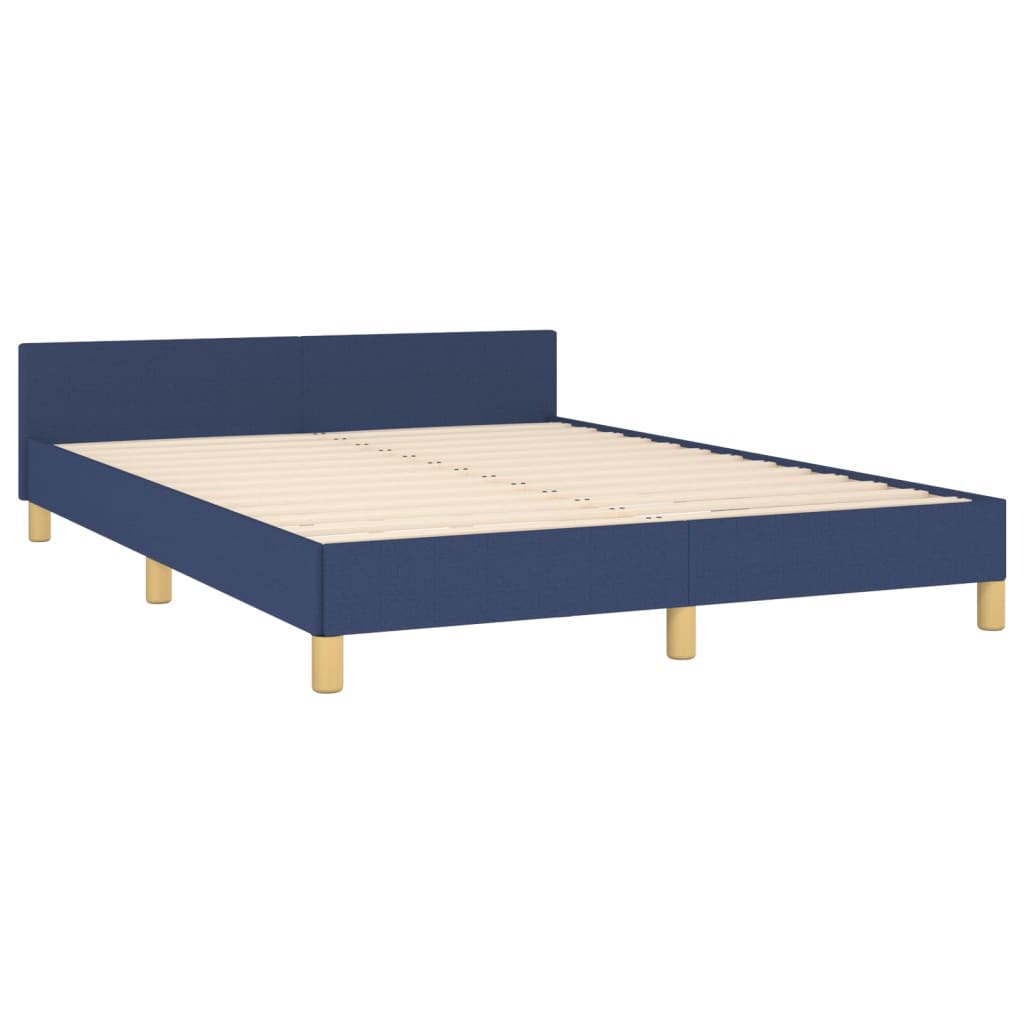 Okvir za krevet bez madraca plavi 140 x 190 cm od tkanine