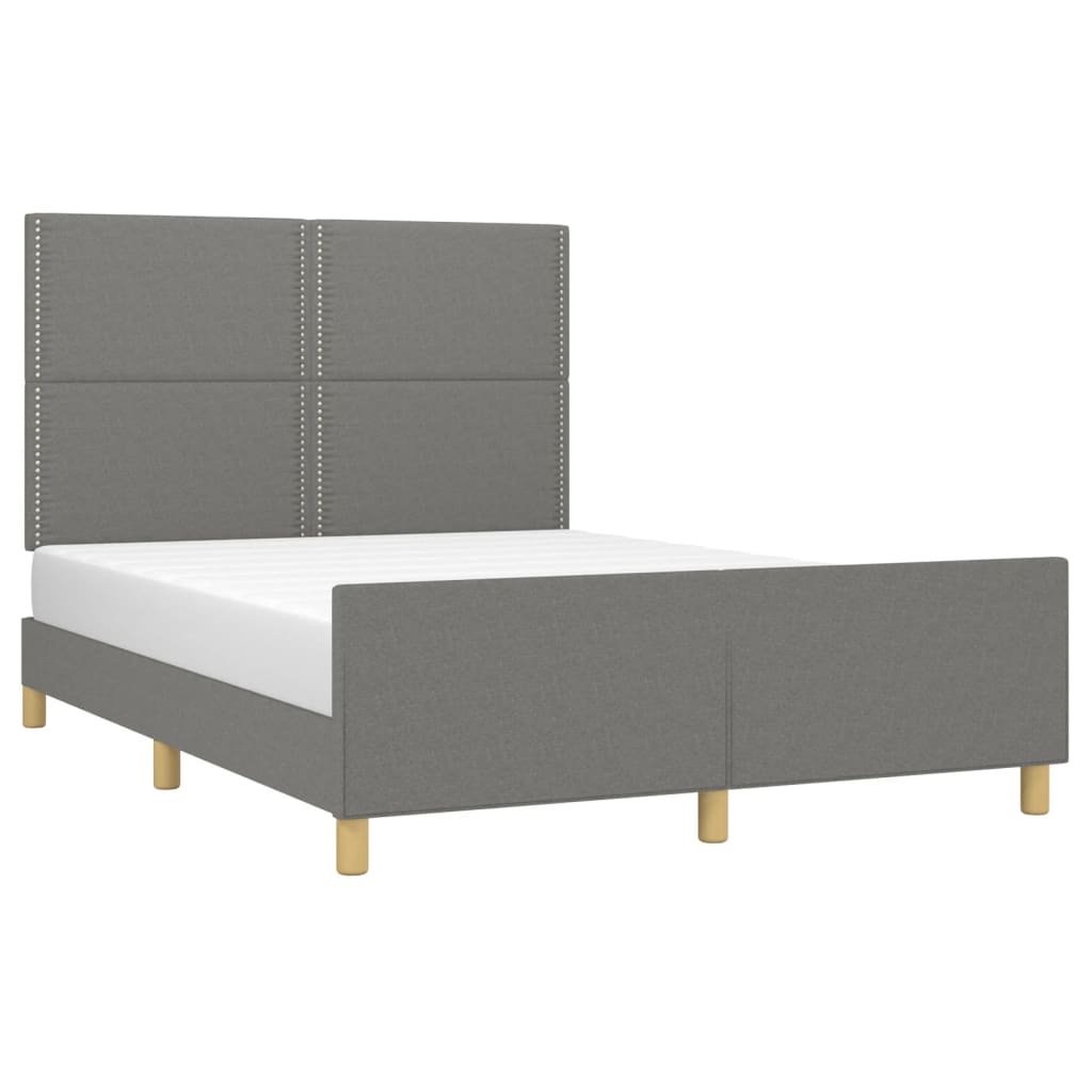 Okvir kreveta bez madraca tamnosivi 140 x 200 cm od tkanine