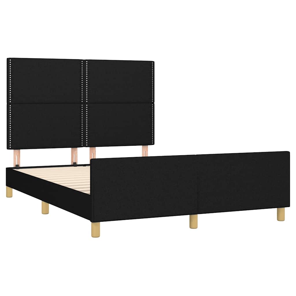 Okvir za krevet bez madraca crni 140x200 cm od tkanine