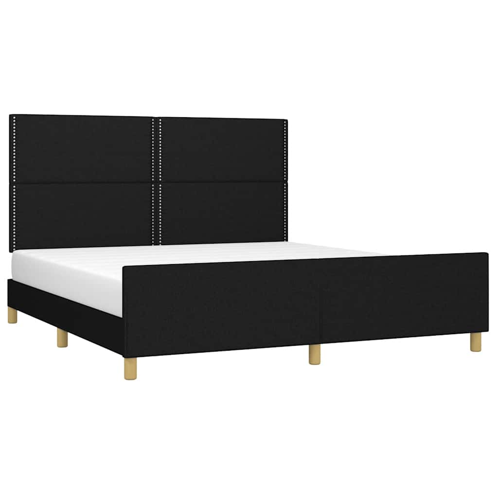 Okvir za krevet bez madraca crni 160x200 cm od tkanine