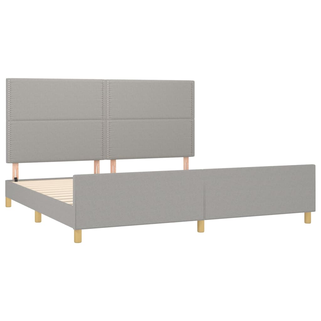 Okvir za krevet bez madraca svjetlosivi 200 x 200 cm od tkanine