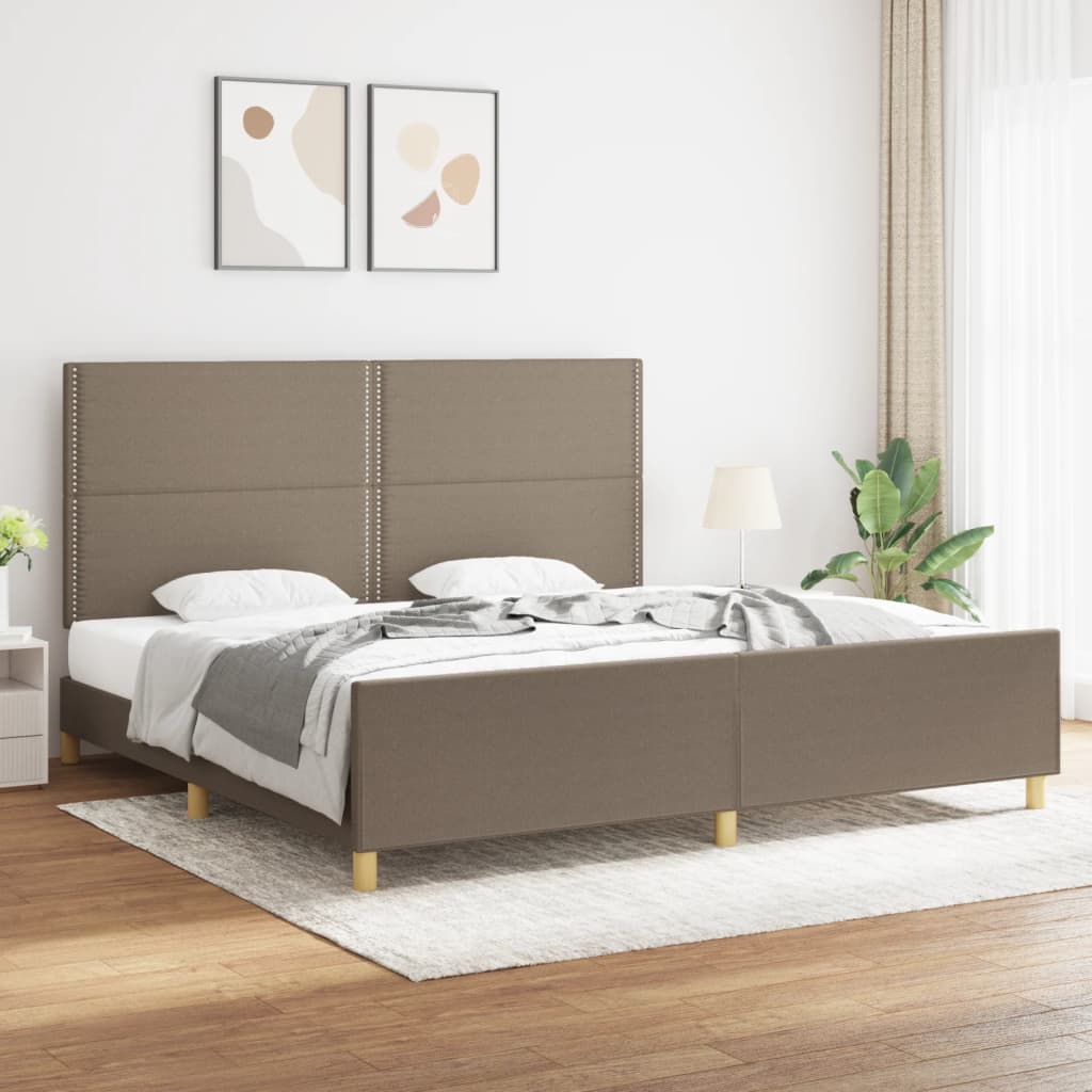 Okvir za krevet bez madraca smeđesivi 200x200 cm od tkanine