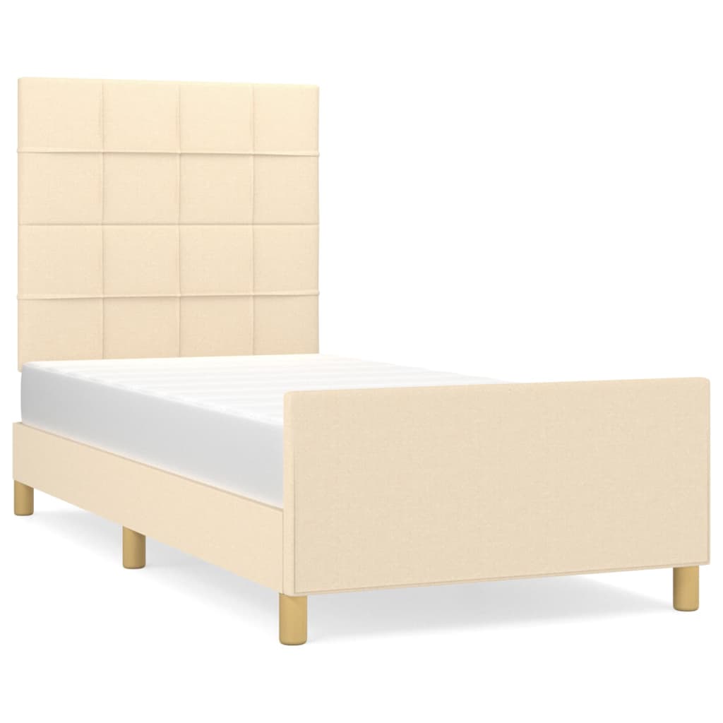 Okvir za krevet bez madraca krem 90x190cm od tkanine