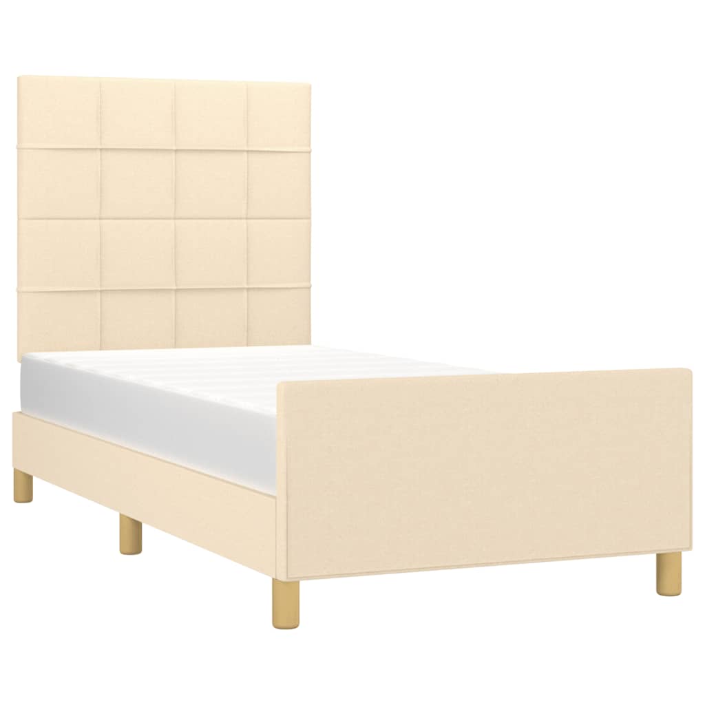 Okvir za krevet bez madraca krem 90x190cm od tkanine