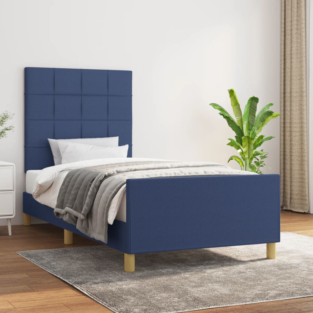 Okvir za krevet bez madraca plava 90x190cm od tkanine