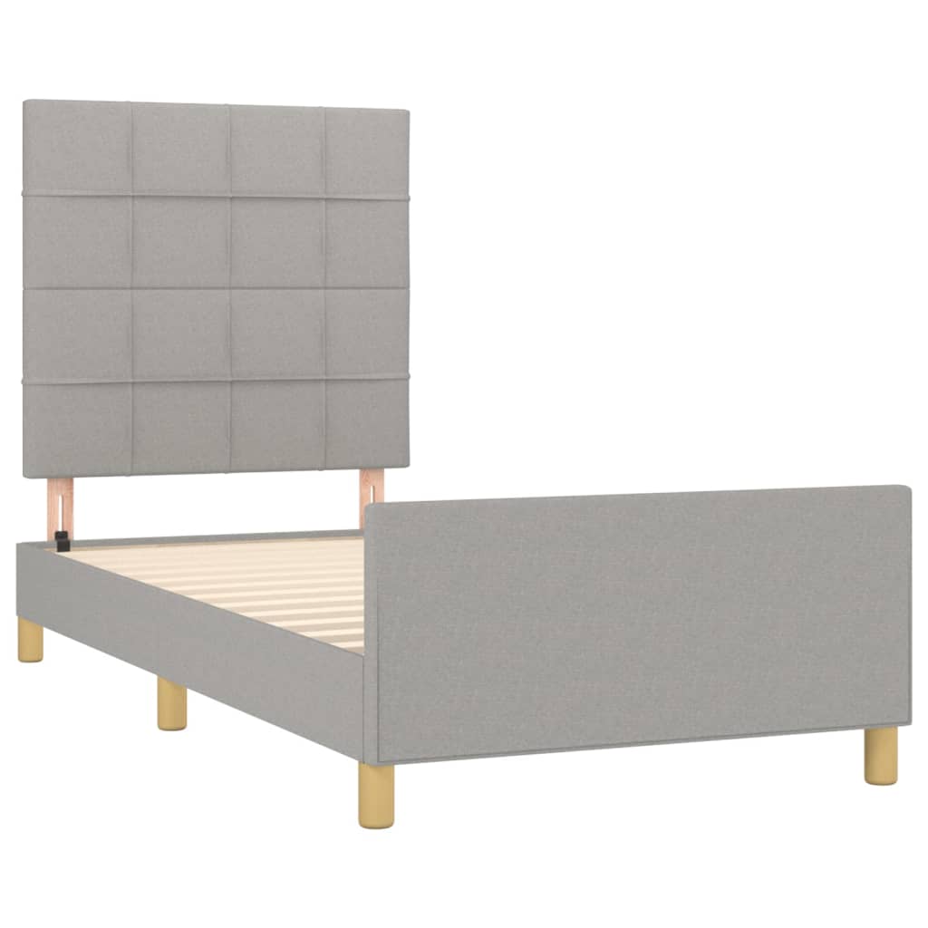 Okvir kreveta bez madraca svjetlosivi 100x200 cm od tkanine
