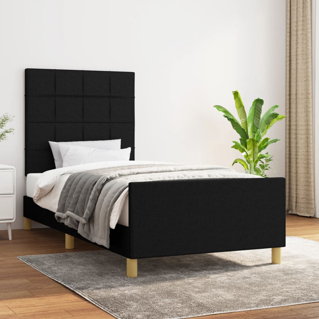 Okvir za krevet bez madraca crni 100x200 cm od tkanine