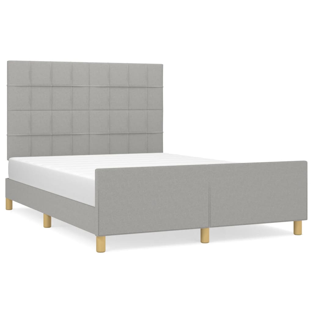 Okvir za krevet bez madraca svjetlosivi 140 x 190 cm od tkanine