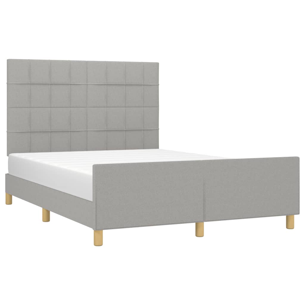 Okvir za krevet bez madraca svjetlosivi 140 x 190 cm od tkanine