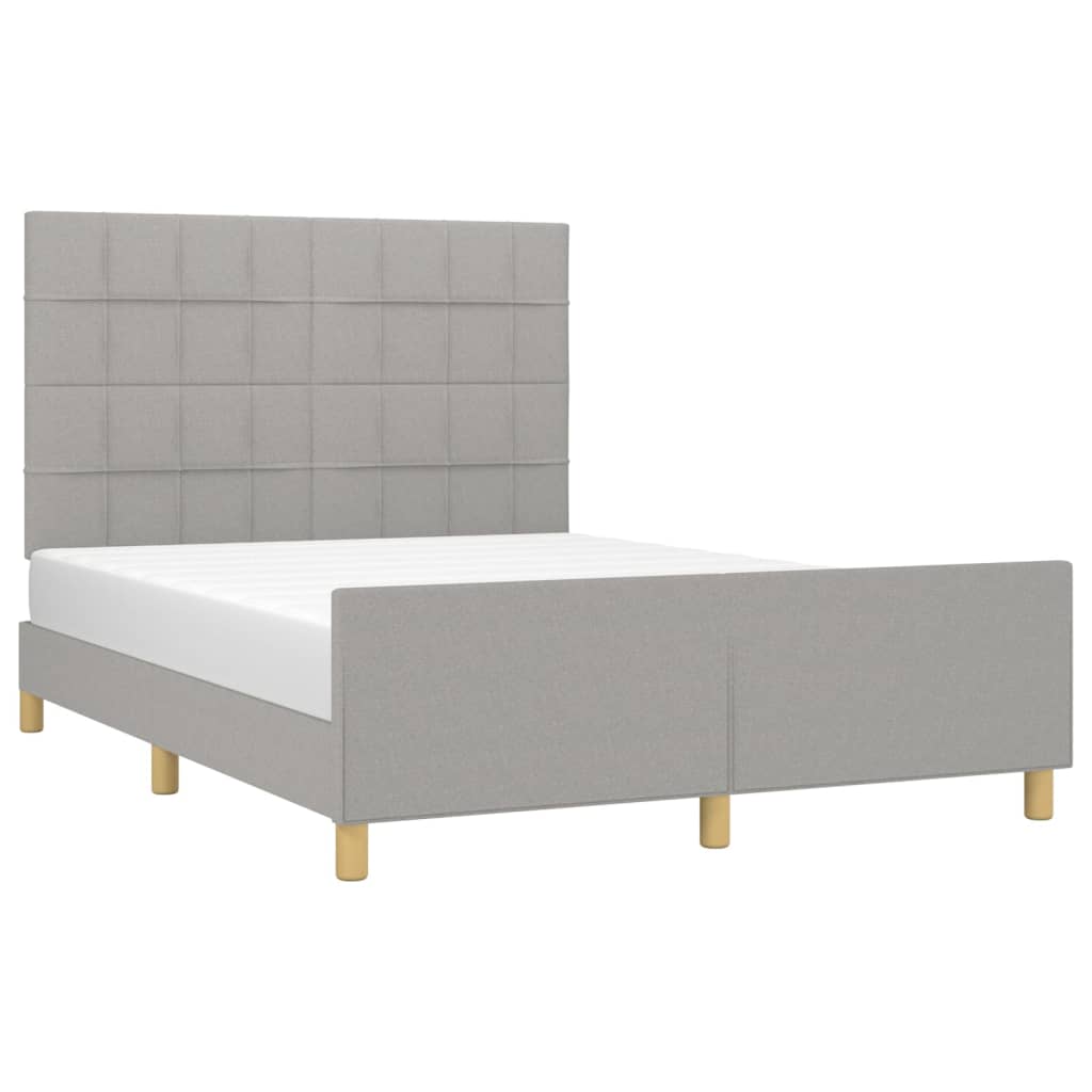 Okvir za krevet bez madraca svjetlosivi 140x200 cm od tkanine