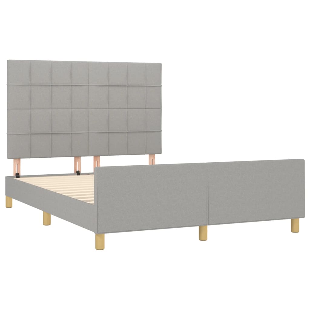 Okvir za krevet bez madraca svjetlosivi 140x200 cm od tkanine