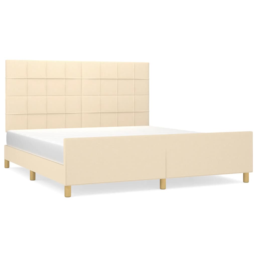 Okvir za krevet bez madraca krem 160x200 cm od tkanine